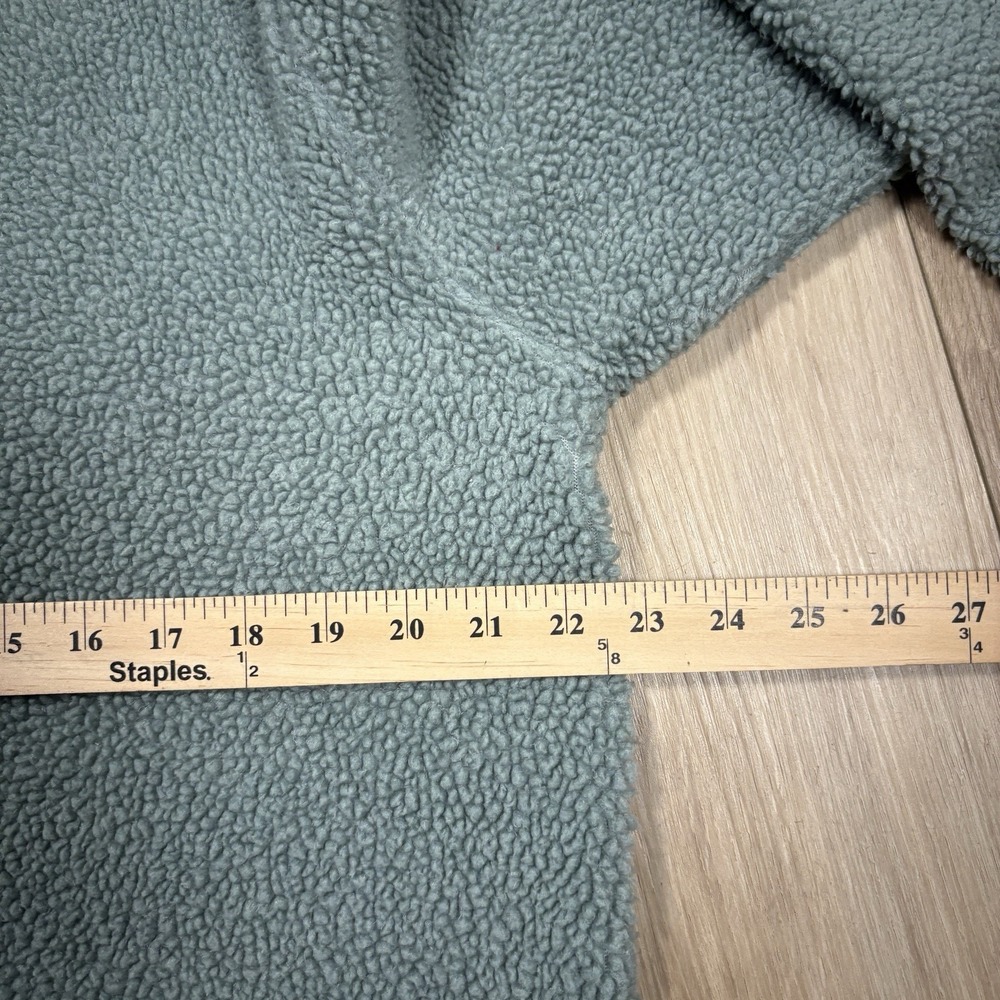 Vtg Ll Bean Womens Sherpa Teddy Pullover Mock Neck Large Sweater Light Green - Picture 4 of 7